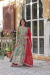 KA 1159 Russian Silk With Foil Embroidery Work Gown Wholesale Market In Surat